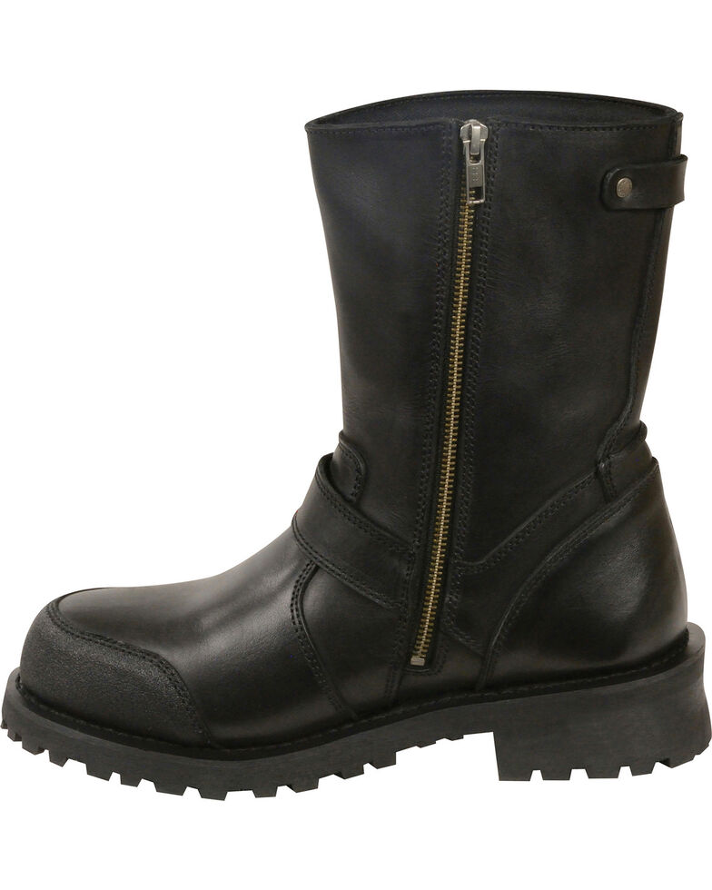 Milwaukee Leather Men's Black Classic Engineer Boots - Round Toe | Boot ...
