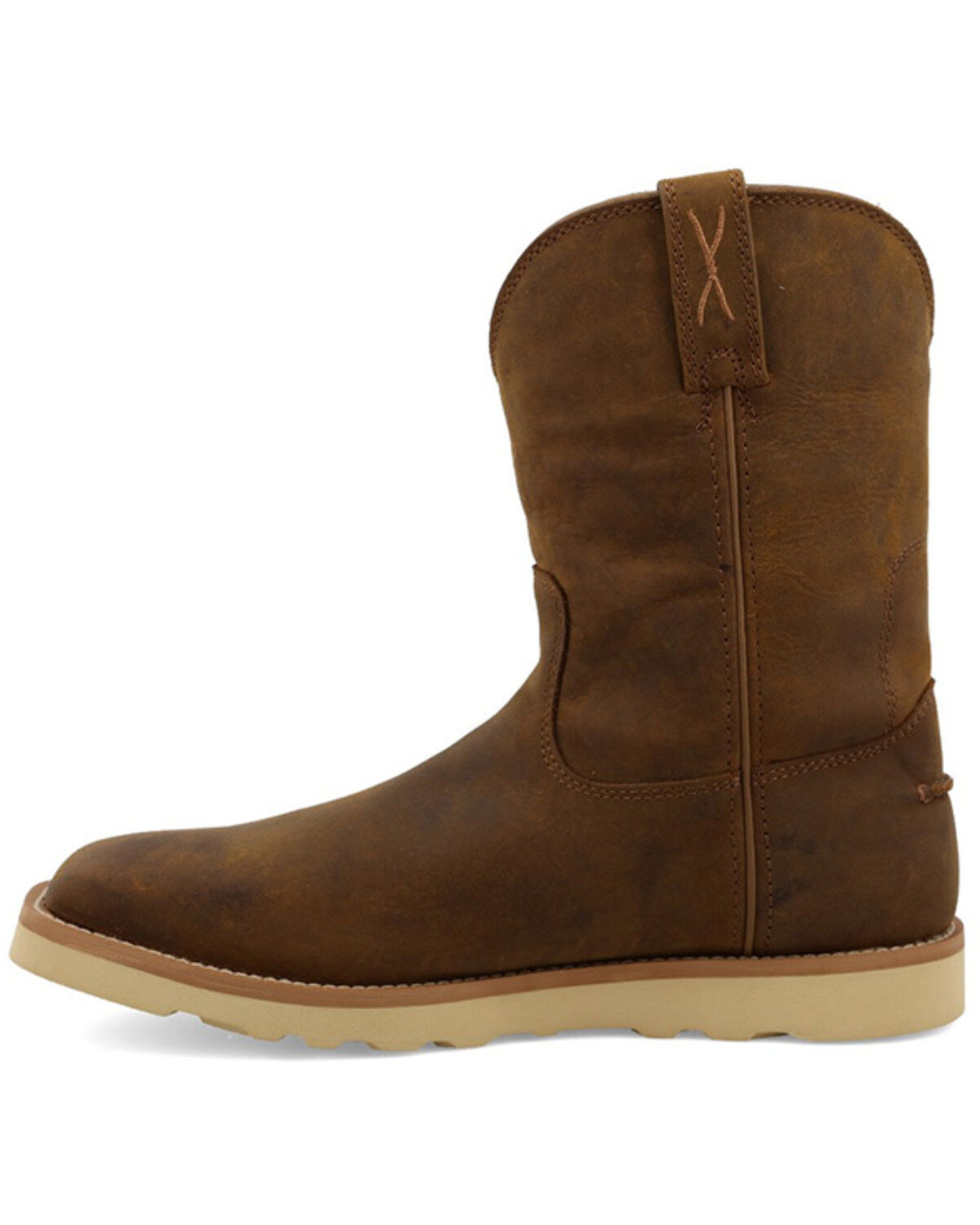 Image #3 - Twisted X Men's 10" Work Pull-On Wedge Work Boots - Soft Toe, Distressed Brown, hi-res