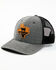 RopeSmart Men's Texas Leather Patch Mesh-Back Ball Cap, Grey, hi-res