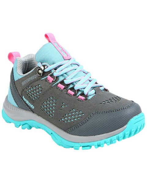 Northside Girls' Benton Mid Waterproof Lace-Up Hiking Boot - Round Toe, Pink, hi-res