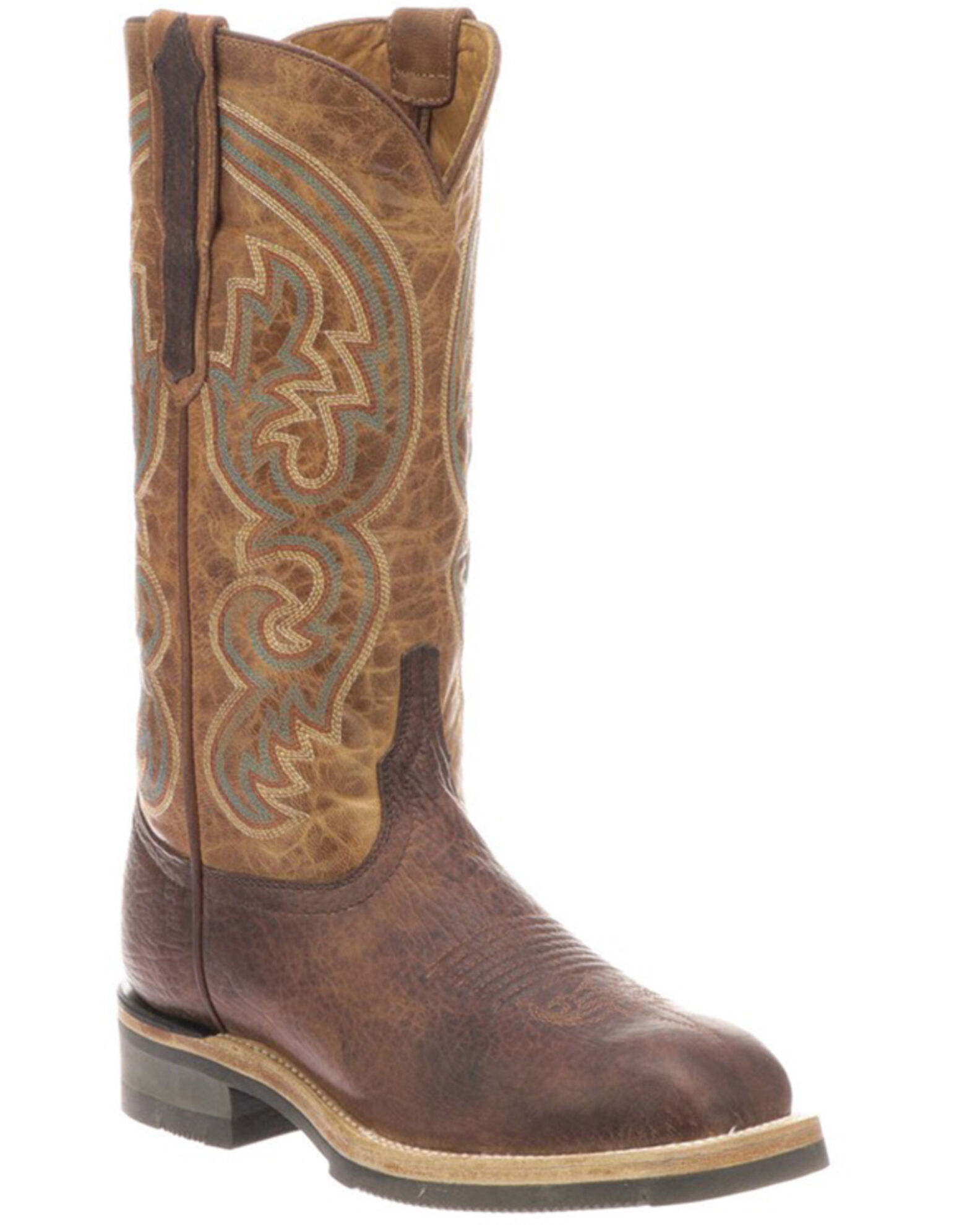 Lucchese Women s Chocolate Peanut Ruth Cowhide Leather Western Boot Square Toe Boot Barn