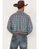 Image #4 - Ariat Men's Team Cade Small Plaid Print Long Sleeve Button-Down Shirt, Turquoise, hi-res