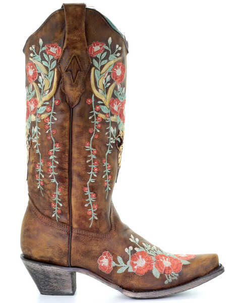 Image #2 - Corral Women's Deer Skull Western Boots - Snip Toe, Tan, hi-res