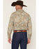 Image #4 - Gibson Trading Co Men's Feelin' Good Paisley Print Long Sleeve Snap Western Shirt - Tall, Aqua, hi-res