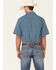 Panhandle Men's Performance Arrow Geo Print Short Sleeve Button Down Western Shirt , Blue, hi-res