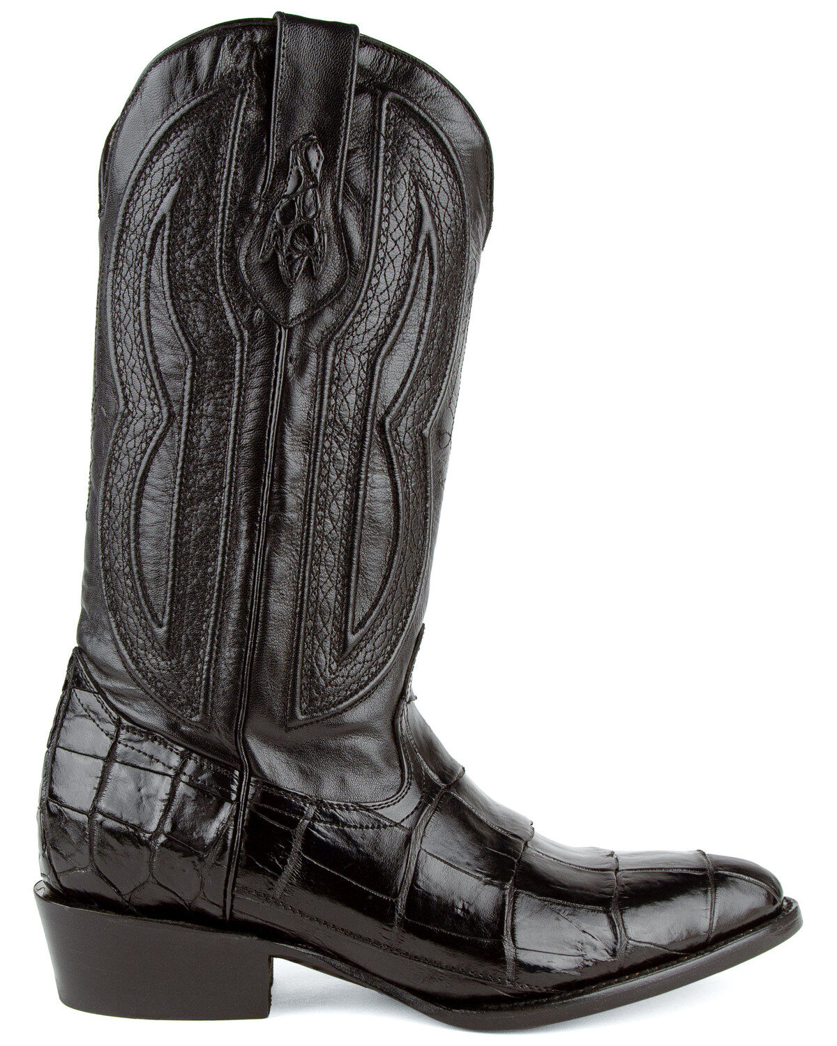 Image #2 - Ferrini Men's Stallion Alligator Belly Western Boots - Round Toe, Black, hi-res