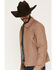 Image #2 - Cody James Men's Chambray Lightweight Bomber Jacket, Khaki, hi-res