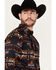 Image #2 - RANK 45® Men's Pablo Southwestern Long Sleeve Button-Down Stretch Western Shirt, Black, hi-res