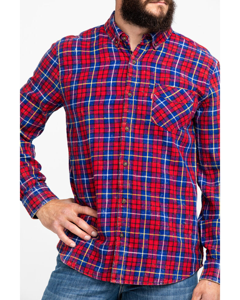 Levi's Men's Red Mondy Plaid Long Sleeve Western Flannel Shirt | Boot Barn