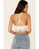 Fornia Women's Caged Back High Neck Crochet Bralette Tank Top, Blush, hi-res