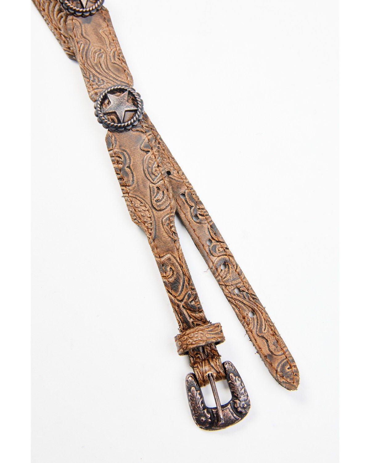 Cody James Men's Star Concho Hat Band, Brown, hi-res