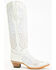 Image #2 - Corral Women's Crystal Embroidered Tall Western Boots - Snip Toe, White, hi-res