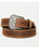 Image #1 - Ariat Women's Leather Belt with Engraved Buckle, Brown, hi-res