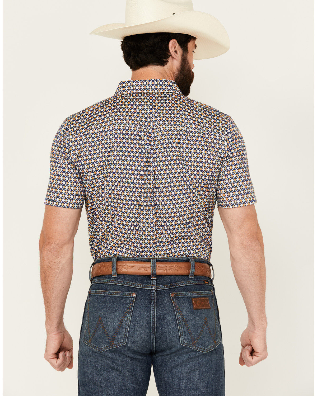Image #4 - Cody James Men's Everett Geo Print Short Sleeve Button-Down Stretch Western Shirt, White, hi-res