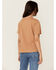 Image #4 - Blended Women's Side Lace-Up Short Sleeve Tee, Brown, hi-res