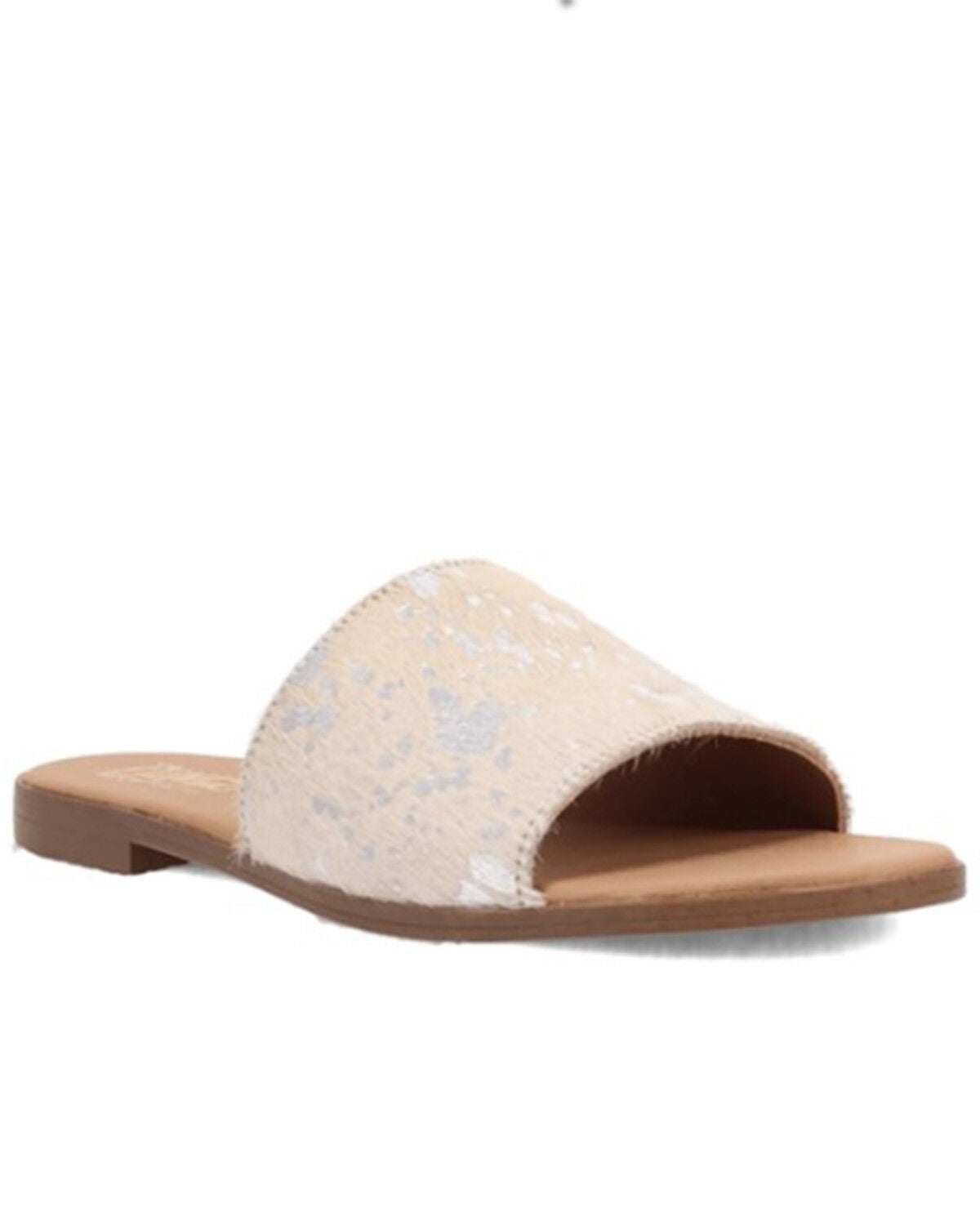 Dingo Women's Metallic Hairon Moo Moo Sandals, Silver, hi-res