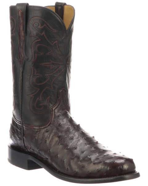 Lucchese Men's Hudson Exotic Western Boots - Medium Toe, Black, hi-res