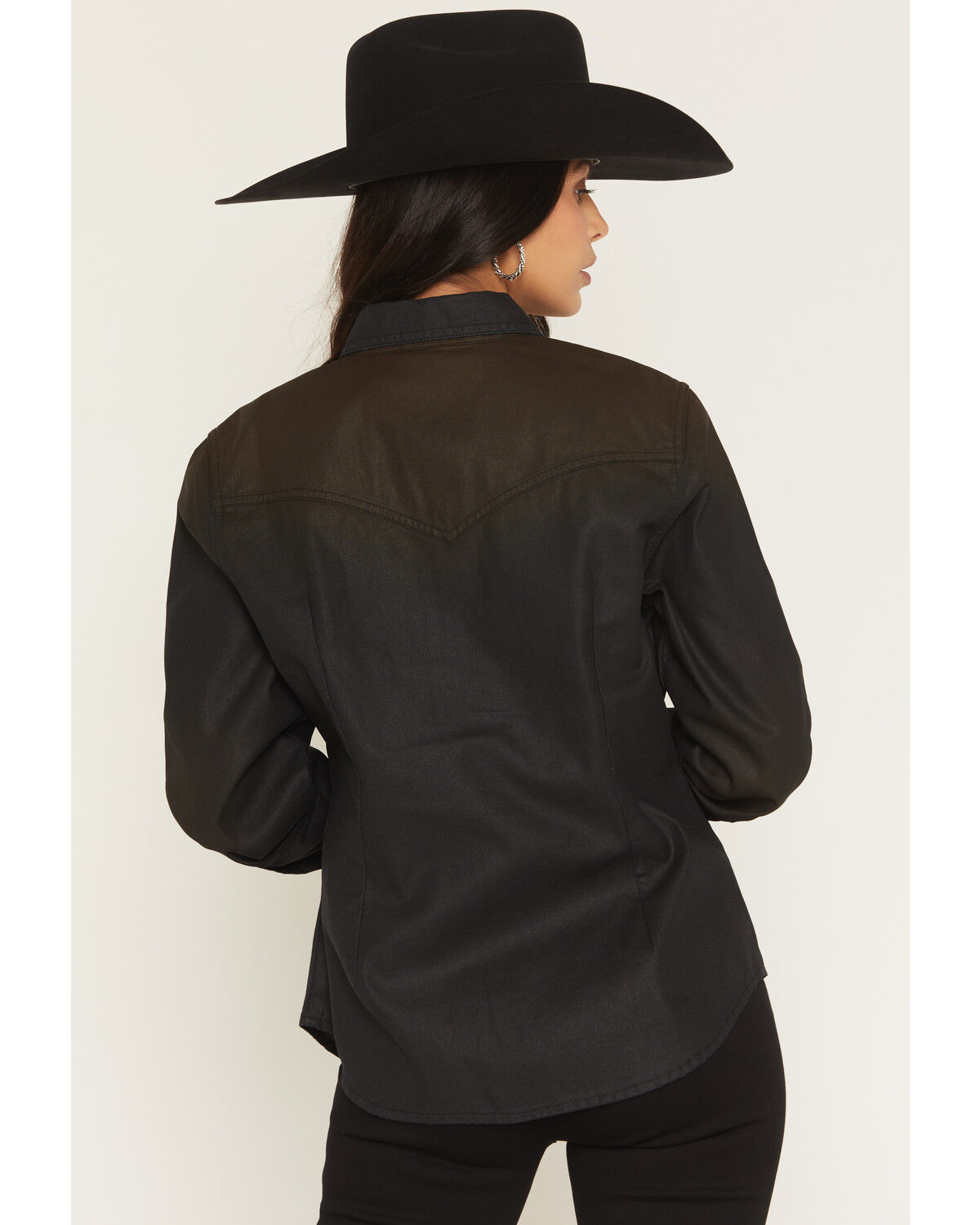 Image #4 - Idyllwind Women's Midnight Cowboy Coated Long Sleeve Snap Western Shirt, Black, hi-res