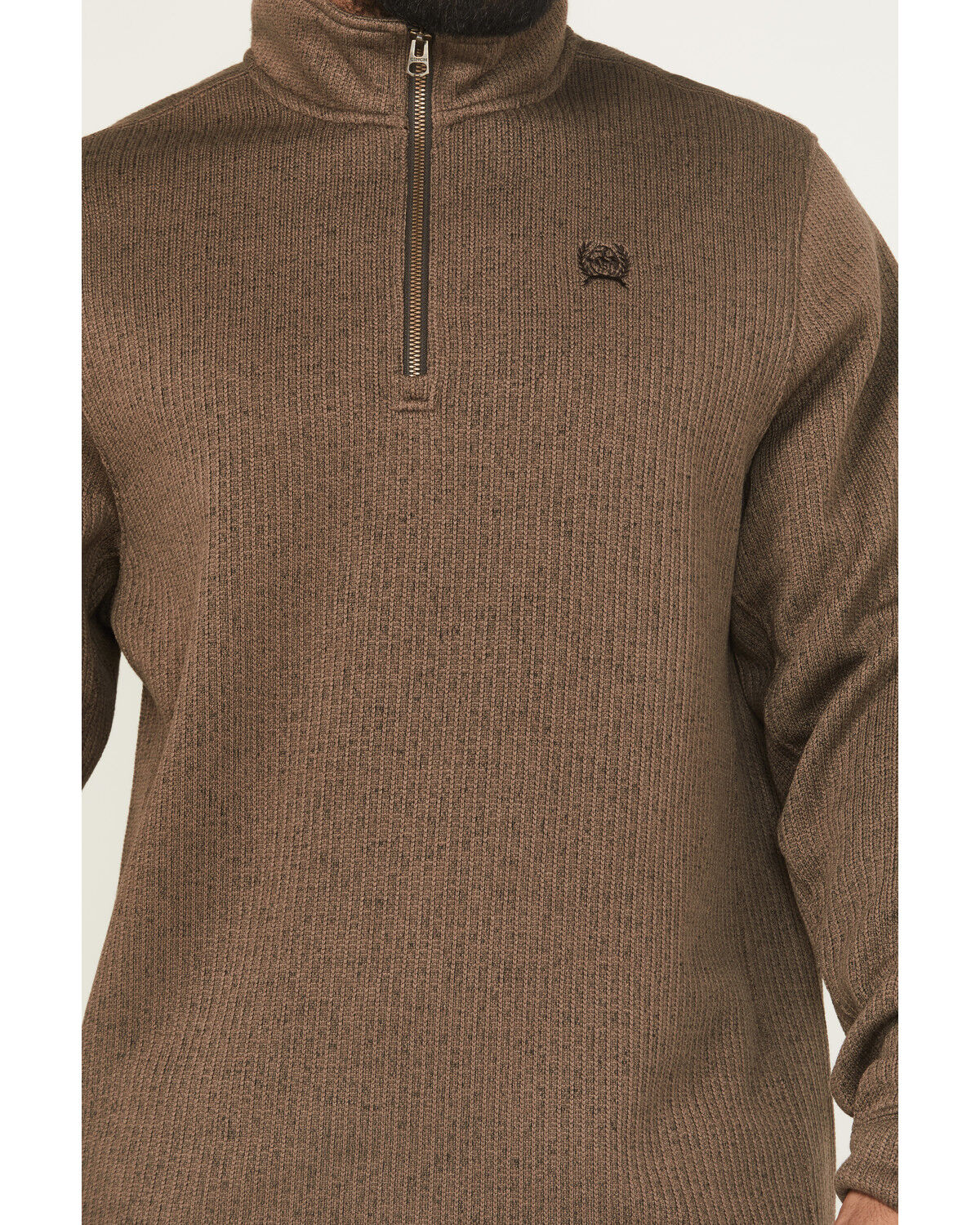 Image #3 - Cinch Men's 1/4 Zip Pullover - Big, Brown, hi-res