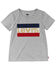 Levi's Girls' Sequin Logo Patch Short Sleeve Tee , Grey, hi-res