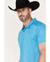 Rock & Roll Denim Men's Embroidered Logo Snap Performance Polo Shirt, Blue, hi-res