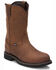 Justin Men's Wyoming Waterproof Western Work Boots - Steel Toe, Brown, hi-res