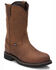 Image #1 - Justin Men's Wyoming Waterproof Western Work Boots - Steel Toe, Brown, hi-res