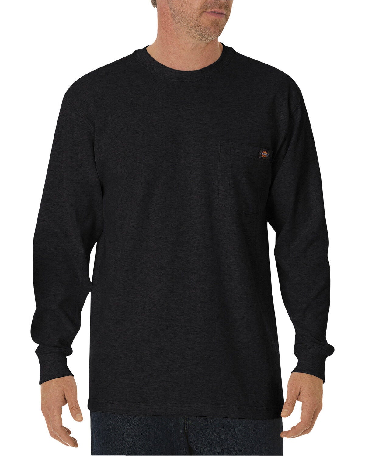 Dickies Men's Long Sleeve Heavyweight Crew Neck Tee, Black, hi-res