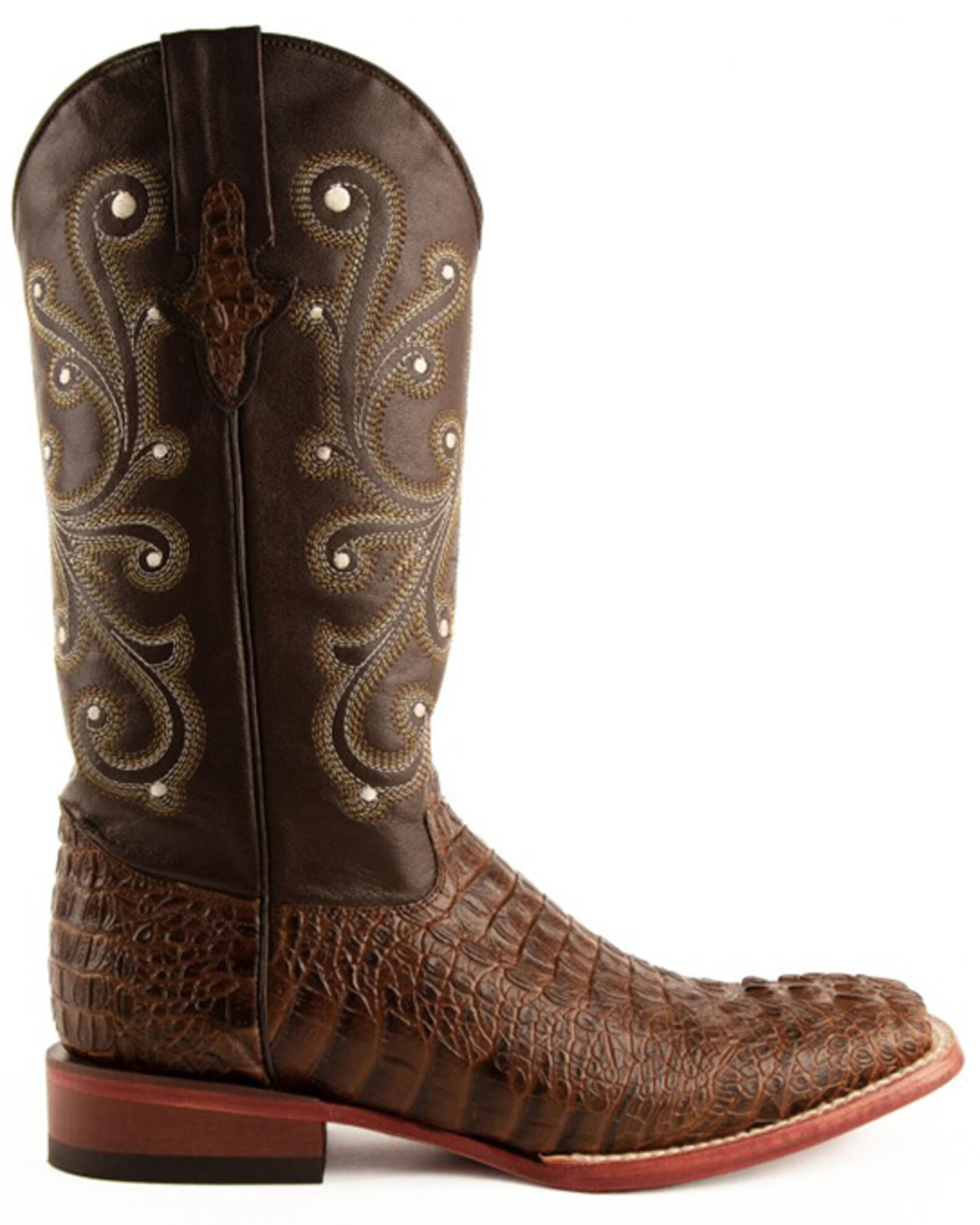 Ferrini Men s Caiman Croc Print Western Boots Broad Square Toe Boot Barn