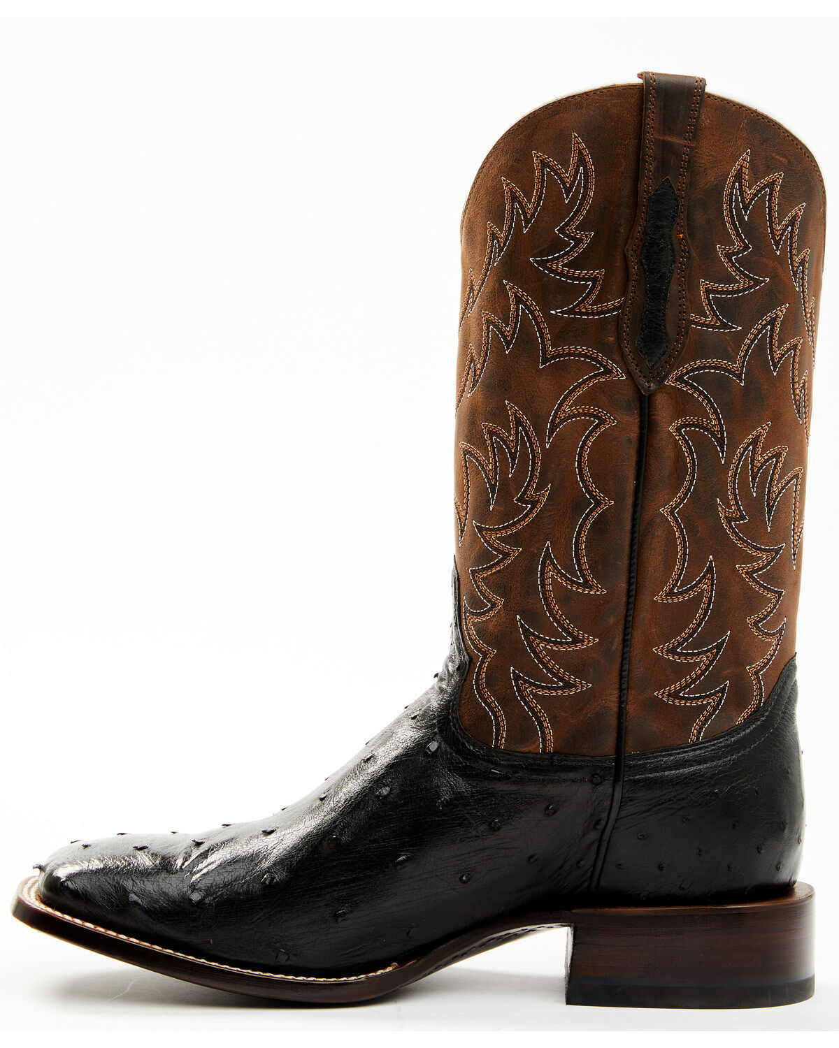 Image #3 - Cody James Men's Saddle Black Full-Quill Ostrich Exotic Western Boots - Broad Square Toe, Black, hi-res