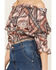 Shyanne Women's Ruffle Off Shoulder Chiffon Top, Pecan, hi-res