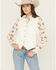Image #1 - Shyanne Women's Sherpa Lined Button-Down Denim Vest, Off White, hi-res