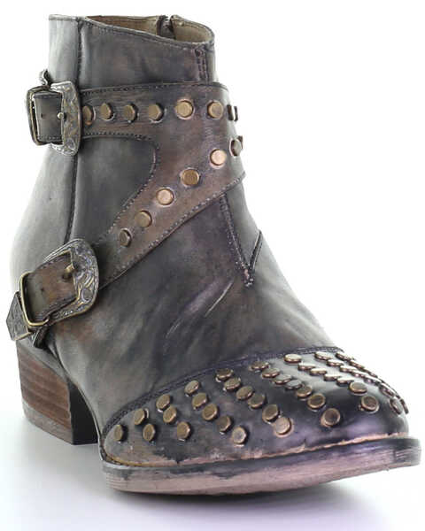 Image #1 - Circle G Women's Harness & Studs Fashion Booties - Round Toe, , hi-res