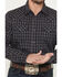 Image #3 - Cody James Men's Redstone Ranch Plaid Print Long Sleeve Snap Western Shirt, Navy, hi-res