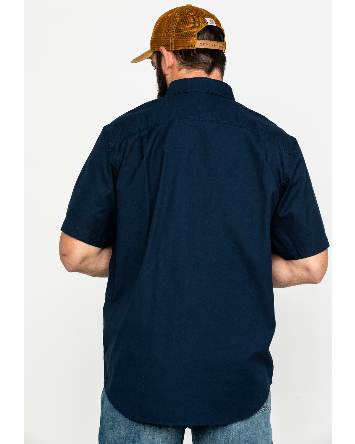 Image #2 - Carhartt Men's Rugged Flex Rigby Short Sleeve Work Shirt, Navy, hi-res
