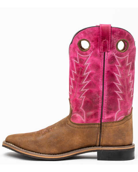 Shyanne Youth Girls' Pink Top Western Boots - Square Toe, Brown/pink, hi-res
