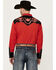 Image #4 - Scully Men's Floral Embroidered Long Sleeve Snap Western Shirt, Red, hi-res