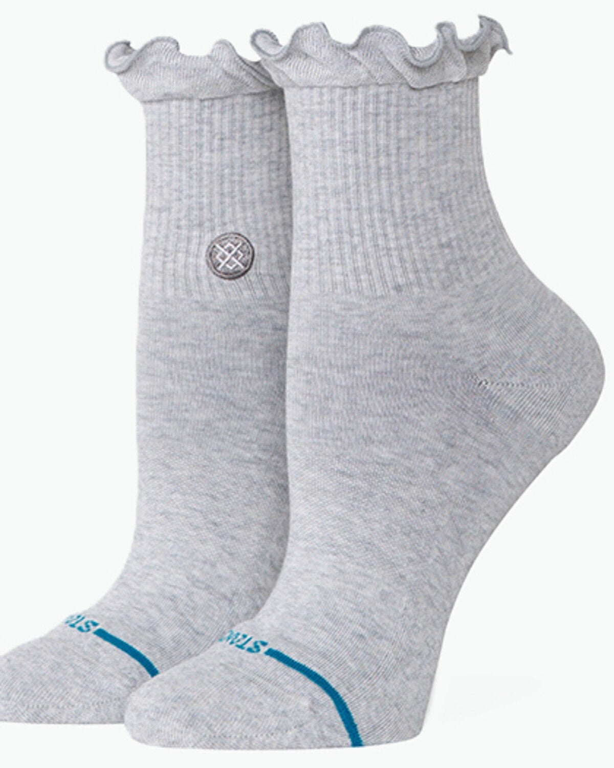 Image #1 - Stance Women's Ruffle Icon Quarter Socks, Heather Grey, hi-res