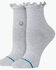 Image #1 - Stance Women's Ruffle Icon Quarter Socks, Heather Grey, hi-res