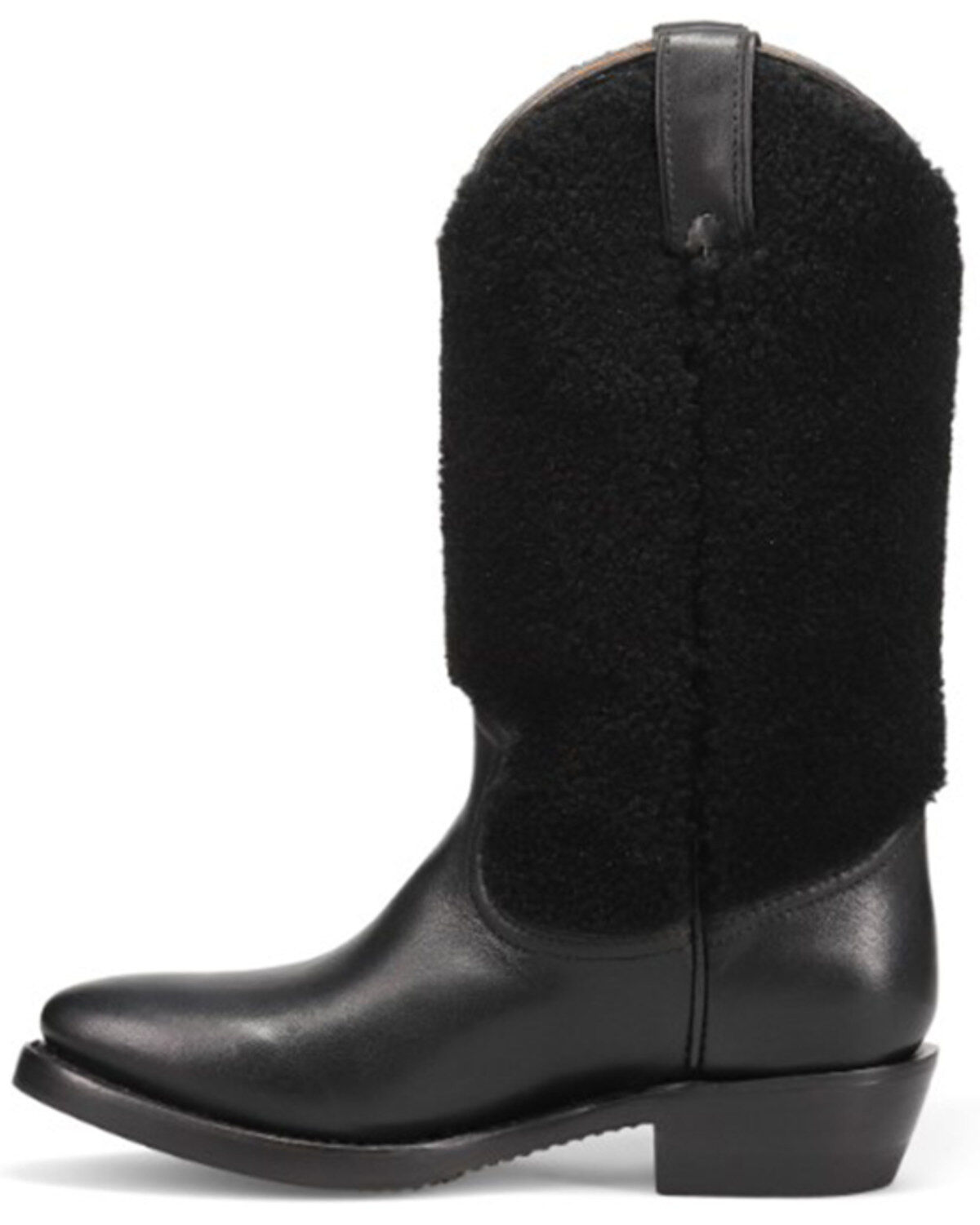 Image #3 - Frye Women's Billy Pull-On Shearling Western Boots - Round Toe, Black, hi-res