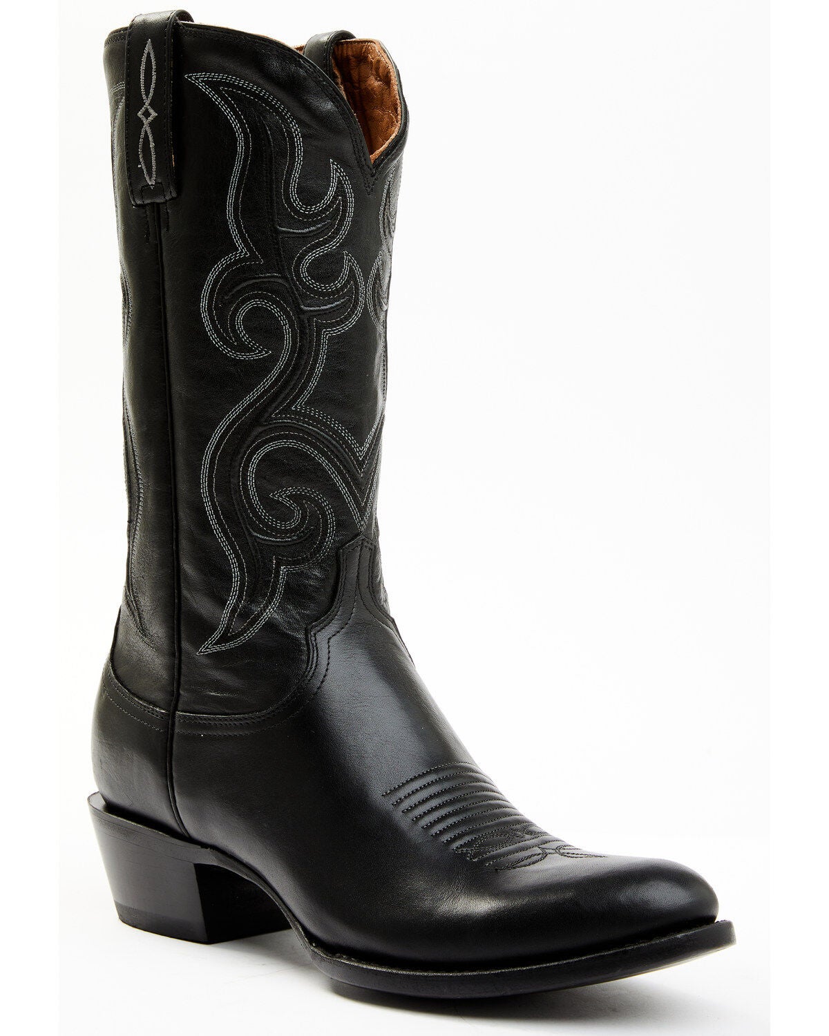 Lucchese Men's Cowhide Western Boots - Round Toe, Black, hi-res