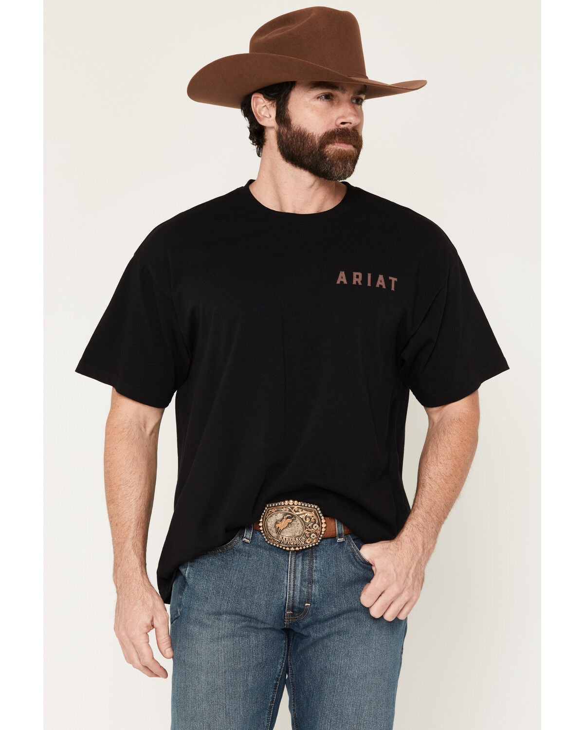 Ariat Men's Bison Legend Short Sleeve Boxy Graphic T-Shirt, Black, hi-res