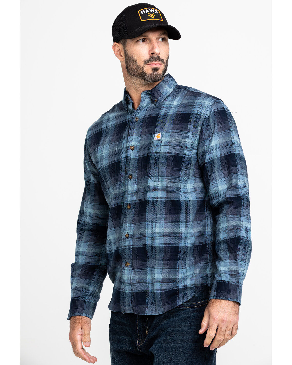 Image #3 - Carhartt Men's Rugged Flex Hamilton Plaid Long Sleeve Work Shirt , , hi-res