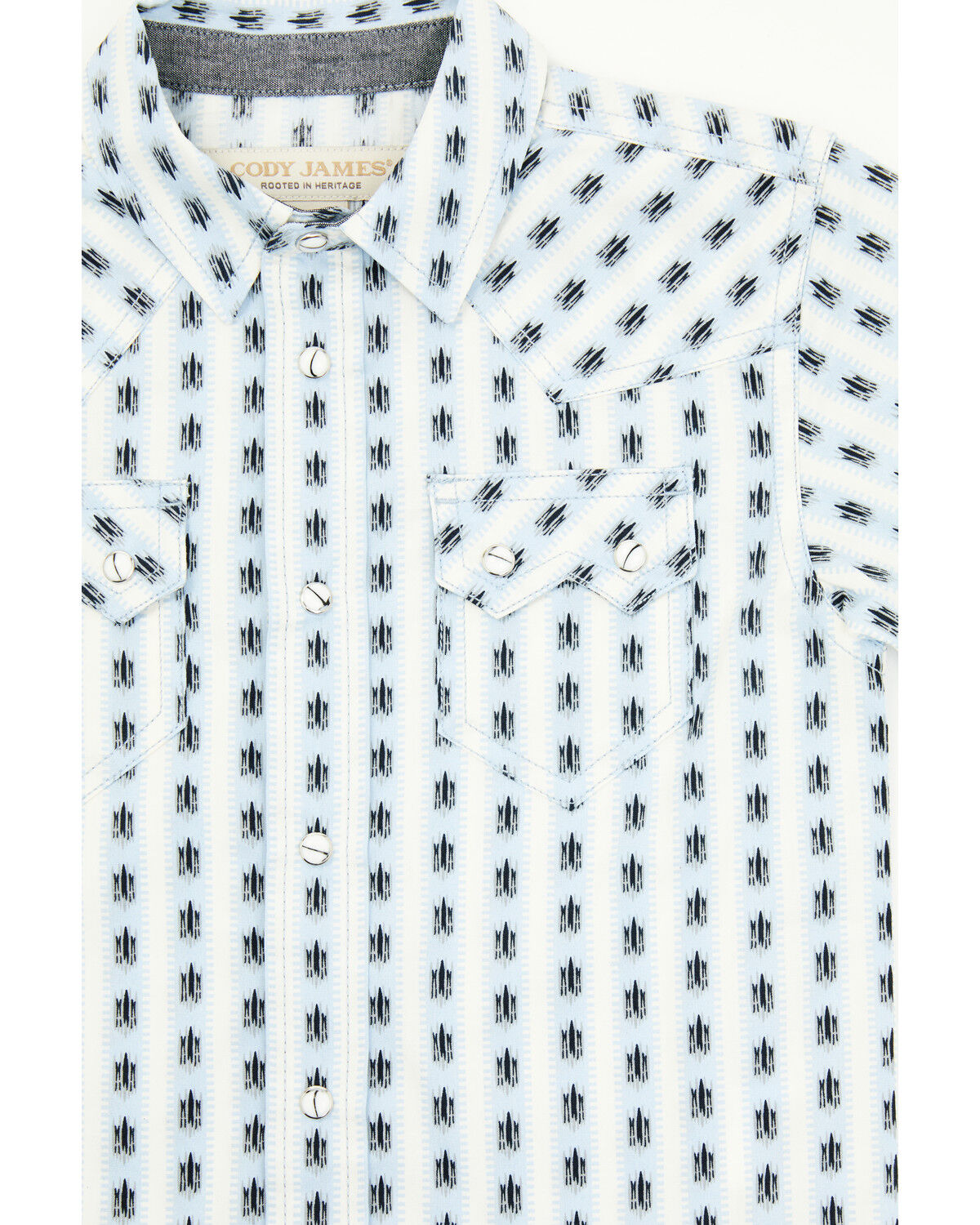 Cody James Toddler Boys' Outlaw Pass Striped Print Short Sleeve Snap Western Shirt