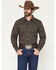Image #1 - Gibson Trading Co Men's Groovin Floral Print Long Sleeve Snap Western Shirt, Dark Brown, hi-res
