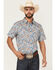 Image #1 - Cody James Men's Boise Paisley Print Short Sleeve Button-Down Stretch Western Shirt, Blue, hi-res