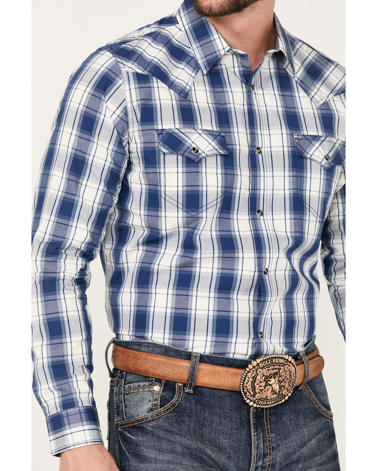 Image #3 - Cody James Men's Barrel Plaid Print Long Sleeve Snap Western Shirt, , hi-res