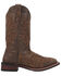 Laredo Women's Stella Leopard Print Inlay Studded Western Performance Boots - Square Toe, Brown, hi-res