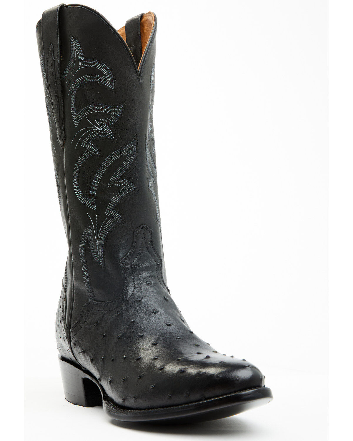 Image #1 - EL Dorado Men's Full Quill Ostrich Exotic Western Boots - Round Toe, Black, hi-res