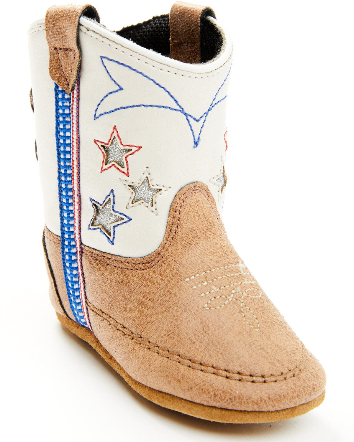 Boot Barn Infant Star Poppet Boots - Round Toe, Red/white/blue, hi-res